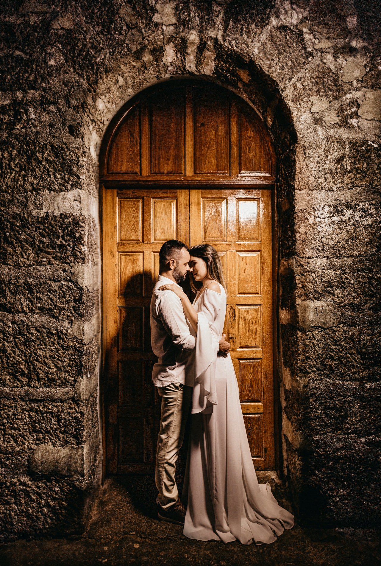 A joyful couple celebrating their wedding journey